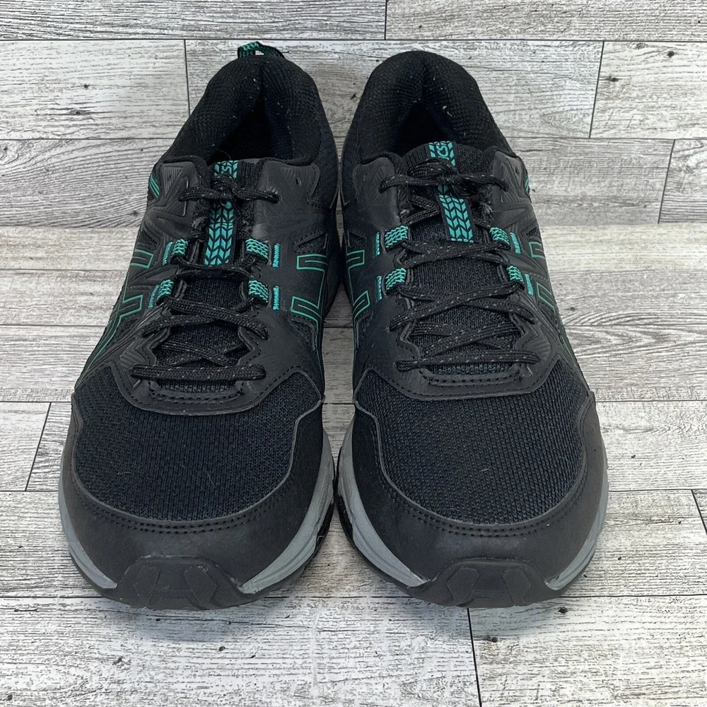 Asics Gel Venture 8 1012B230 Black Green Running Shoes‎ Women Size 9.5
